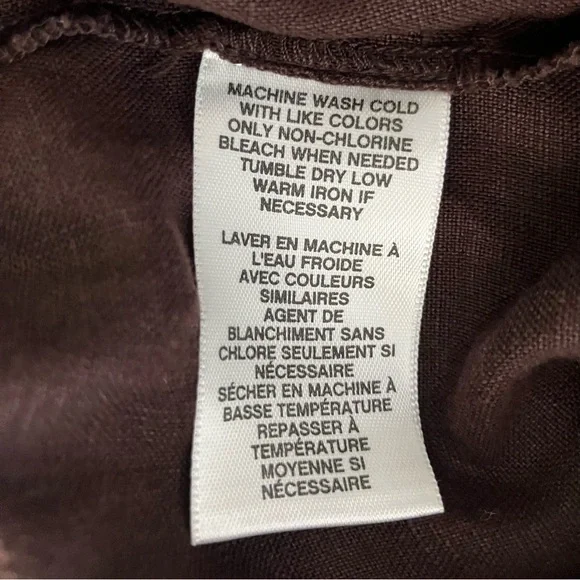 Kate Hill Chocolate Draw String Ankle Length Linen Pants - Picture 8 of 9